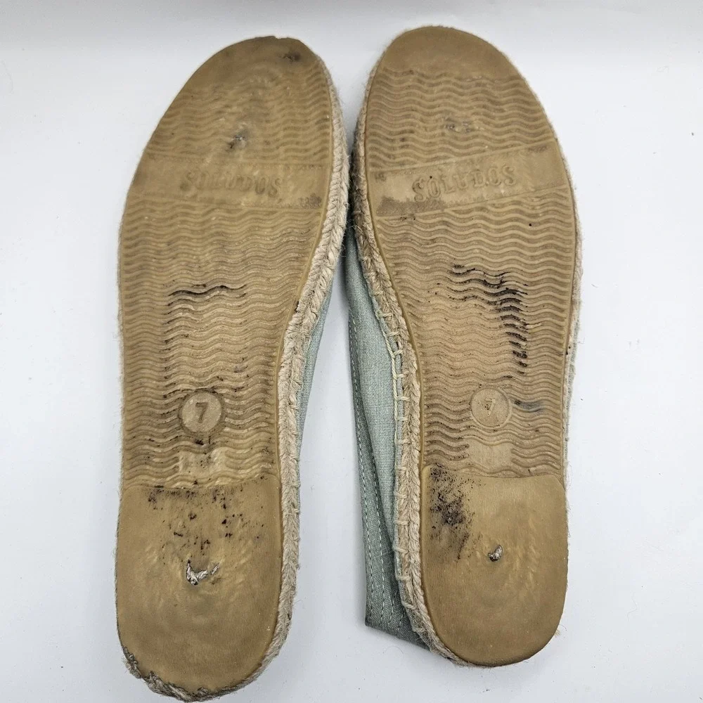 Soludos Womens Canvas Espadrille Flats Mimosa Citrus Vacation Beach Summer Sz 7